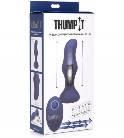 Anal Sex Toys 7X Slim Curved Thumping Silicone Anal Plug - CP19G3O3QA3 $39.33