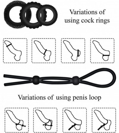 Penis Rings Silicone Cock Rings Set Sex Toys - Erection Enhancing Penis Ring Sex Things for Men and Couples (3 Stretchy Rings...
