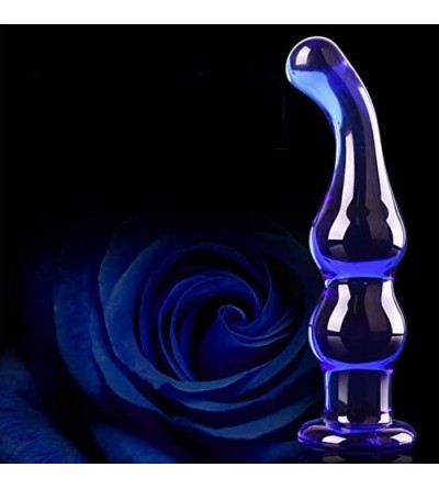 Anal Sex Toys Blue Anal Beads Plug Crystal Glass Dildo Penis Anal Sex Toys for Women Female Masturbation - Blue - C8183CI4A2T...