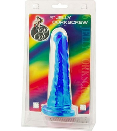 Dildos Jelly Corkscrew Dong with Suction Cup- 6 Inch- Cool Blue - CO111IXM3ZF $9.40