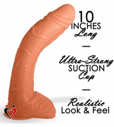 Dildos Vibrator Big Bent 10 Inch Realistic Suction Cup Huge Thick Veiny Curved Vanilla - Beige Vibrating - CI187YNSK7L $15.89