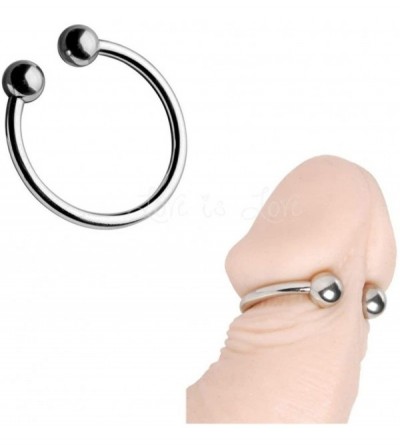Anal Sex Toys Horseshoe Penis Glans Ring Erection Enhancing with Stainless Steel Joy Ball Sex Toy Rings for Cock Pleasure (2 ...