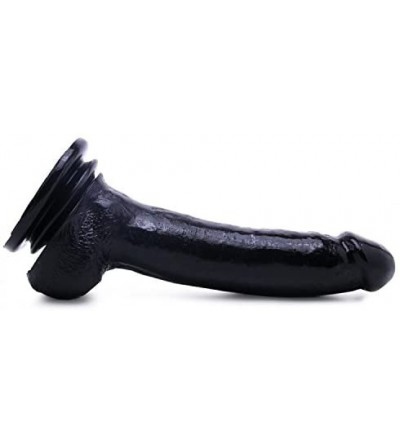 Dildos Basix 9-Inch Suction Cup Dildo- Black and JO H20 Water Based Lube (1oz) - CJ18R8WXQC4 $22.38
