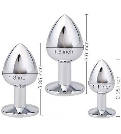 Anal Sex Toys Set of 3 Bu~tt P~lu~g T-bar Base - Metal Alloy Toys for Role Play Games - Jeweled Stimulator for Men and Women ...