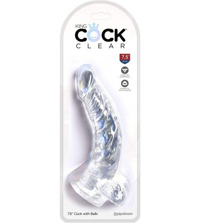 Penis Rings King Cock Clear 7.5" Cock with Balls - C218XX8T0HR $13.36