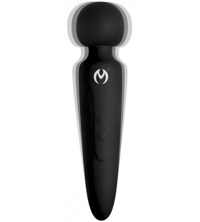 Dildos Thunderstick Premium Ultra Powerful Silicone Rechargeable Massage Wand- Black - CY18SQZ2SXQ $32.21