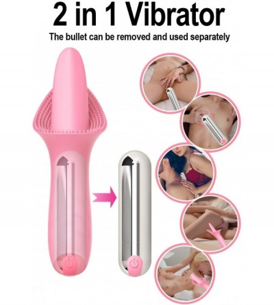 Vibrators G Spot Vibrator Clitoral Vibrator with Removable Bullet 2 in1 Licking Powerful Vagina Stimulation 10 Modes Soft Ton...