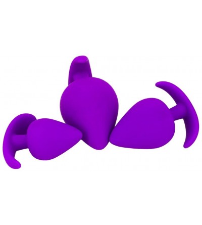 Anal Sex Toys Anal Sex Toys Trainer 3 Pcs Kit 3 Size Heavy Silicone Butt Plugs- Adult Anal Sex Toys Purple - CT184ZQXK7N $33.87