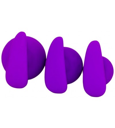 Anal Sex Toys Anal Sex Toys Trainer 3 Pcs Kit 3 Size Heavy Silicone Butt Plugs- Adult Anal Sex Toys Purple - CT184ZQXK7N $33.87