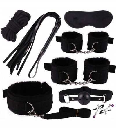 Paddles, Whips & Ticklers 1Set Adult BDSM Secs Collar Chain Clip Whip Gaming Leather Toys - Red - CI19HHAZG8X $13.36
