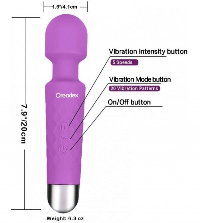Vibrators Upgraded Personal Wand Massager- 20 Vibration Patterns 5 Speeds- Cordless Powerful Handheld and Waterproof for Full...