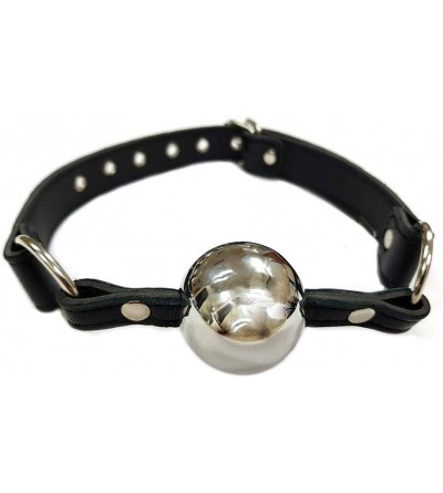 Gags & Muzzles Black Leather Ball Gag with Silver Ball - CE184HW2MZA $59.60