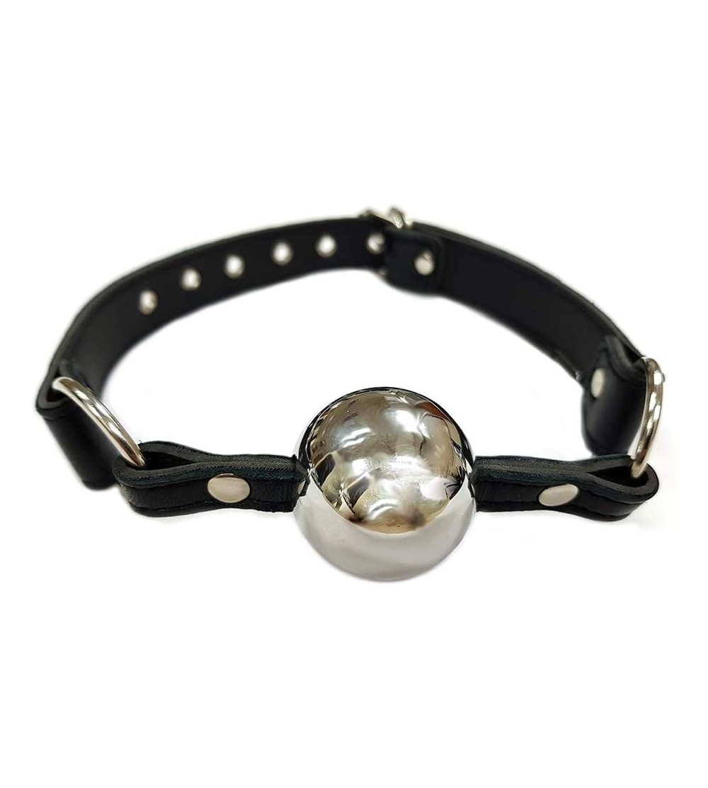 Gags & Muzzles Black Leather Ball Gag with Silver Ball - CE184HW2MZA $16.33