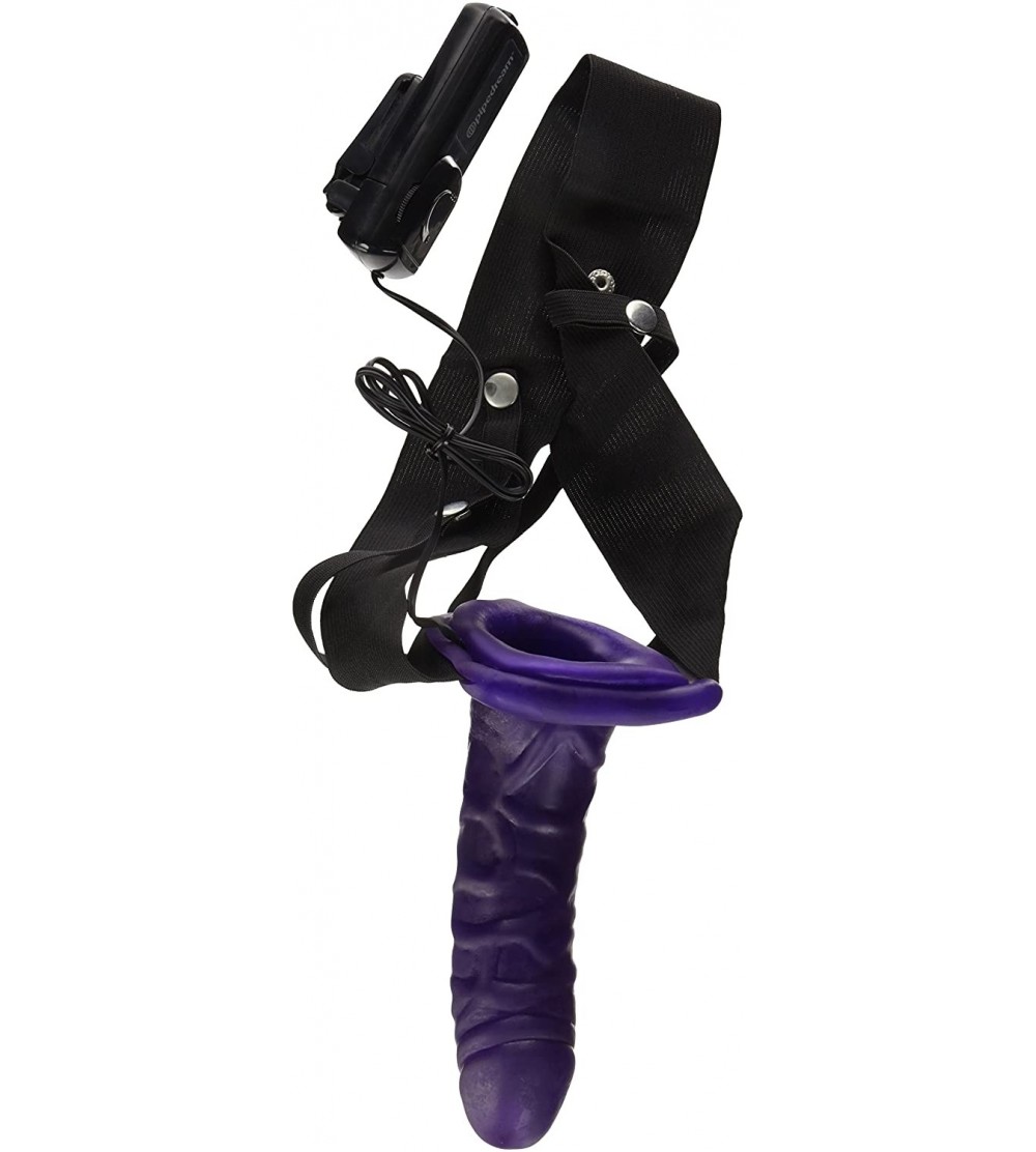 Dildos Vibrating Hollow Strap On- Purple - Purple - CP112G4QLIP $14.48