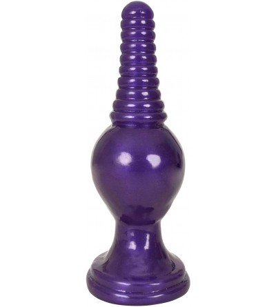 Anal Sex Toys The King Ribbed Tip Anal Plug- Purple - Purple - CM18LC5MXUL $10.29