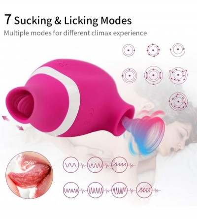 Vibrators Sucking & Licking 2 in 1 Clitoris Vibrator for Double Stimulation- Clit Sucker Tongue Vibrator Stimulator for Oral ...