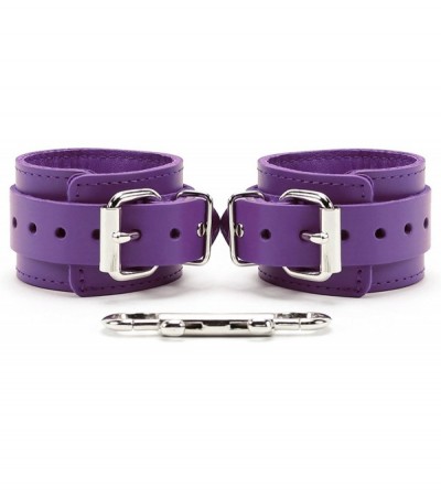 Restraints Alexis Wrist and Ankle Cuffs Handmade Lambskin Leather Handcuffs and Leg Cuffs - Purple - CE189AADGU7 $29.11