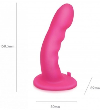 Dildos Pegasus 6" Rechargeable Ripple Peg w/Adjustable Harness & Remote - Pink - C818AAML3MA $32.02
