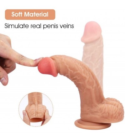 Dildos Realistic 7.5" G-Spot Dildo for Vaginal Anal Stimulation - Lifelike Veins Glans Penis Dong Cock Adult Sex Toys with Po...