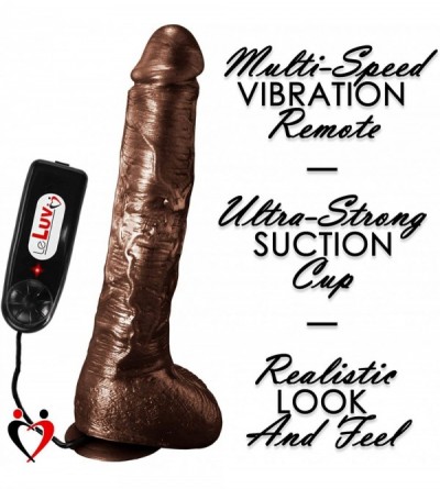 Dildos Vibrator 10 Inch Realistic Veiny Penis with Suction Cup Thick Long Chocolate - Brown - CG11F1ROVTF $26.57
