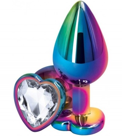 Anal Sex Toys Rear Assets Anal Butt Plug - Multicolor - Medium - Heart-Shaped (Clear Jewel) - Clear Jewel - C91992A4LXS $18.10