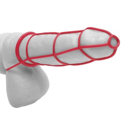 Penis Rings Elite Cock Cage & Ring Set- Red - Red - CZ1105WLYZP $59.08