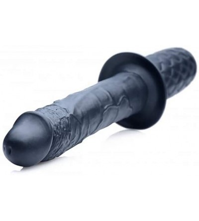 Dildos AG152 Realistic 10X Silicone Vibrating Thruster- Black - CS18UUYUN5S $30.21