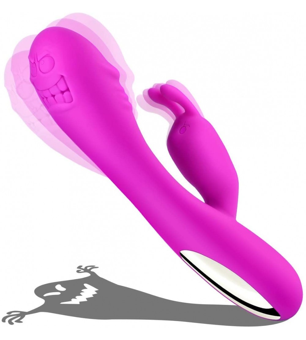 Vibrators G-spot Rabbit Vibrator- Silicone Vagina and Clitoris Stimulator with Funny Face- Dual Motor Sex Toys for Women or C...
