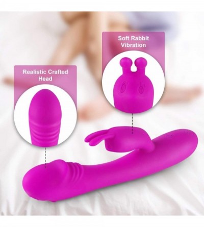 Vibrators G-spot Rabbit Vibrator- Silicone Vagina and Clitoris Stimulator with Funny Face- Dual Motor Sex Toys for Women or C...