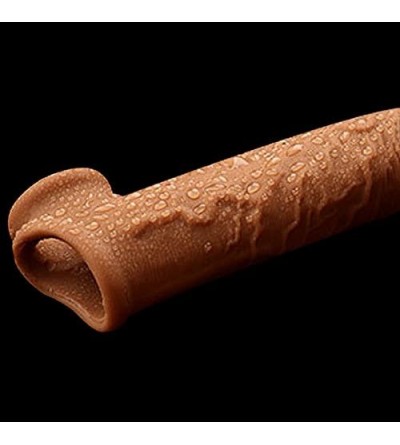 Pumps & Enlargers Realistic Penis Extender Dildo Sleeve Dick Cock Enlargement Reuseable Condom with Cock Ring Sexual Enhancem...