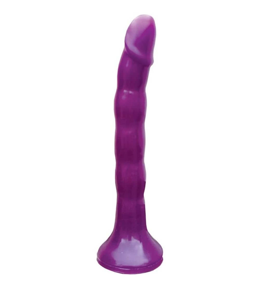 Vibrators Wet Dreams Skinny Me Strap On Dildo with Harness- Purple- 7 Inch- 10 Ounce (3047) - Purple - CV12L3GULUF $18.17