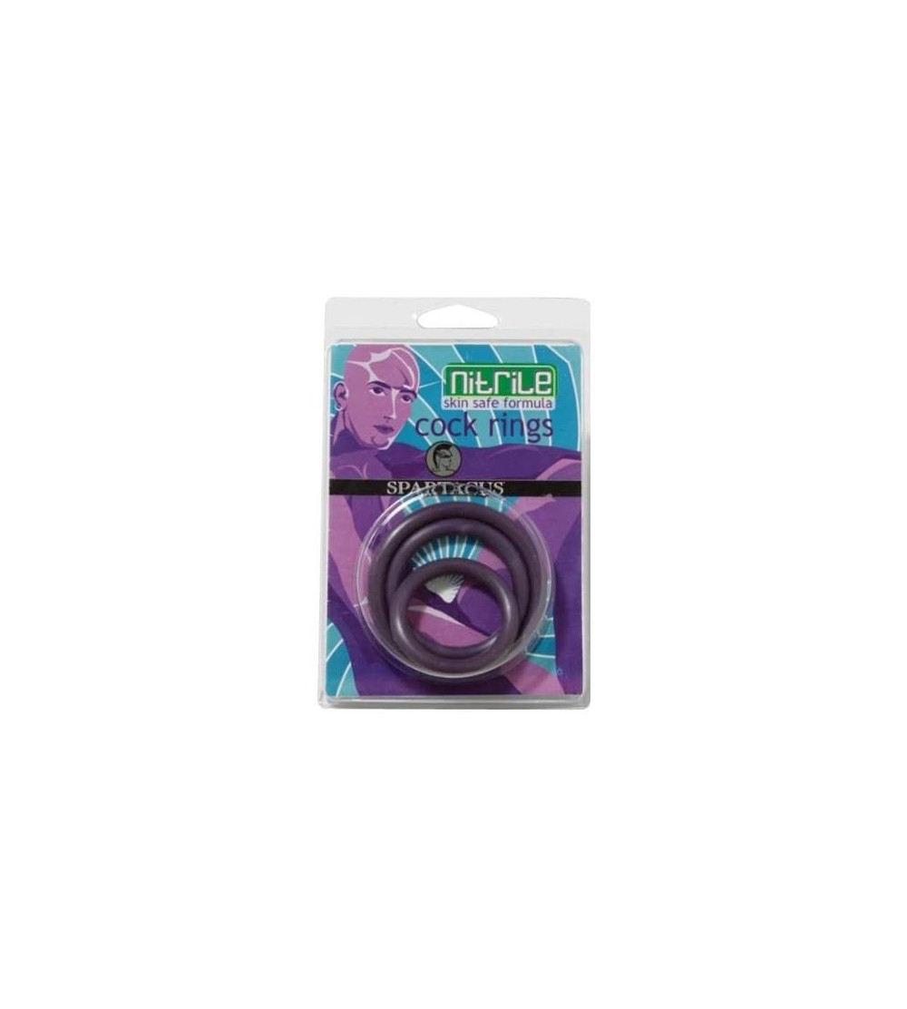 Penis Rings Nitrile Cock Ring Set- Purple - Purple - C2112E35UDF $11.03