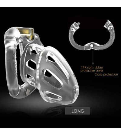 Chastity Devices Adjustable Male Chastity Device Lightweight Premium Plastic Chastity Cage with 4 Rings for Men - CT193IU44ED...