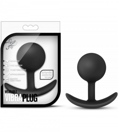 Dildos Luxe - Satin Smooth Silicone Wearable Anal Hollow with Jiggle Ball Vibra Plug Sex Toy - Black - Black - C317YGAQO4E $2...