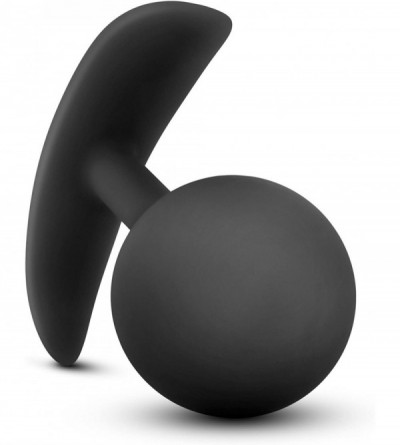 Dildos Luxe - Satin Smooth Silicone Wearable Anal Hollow with Jiggle Ball Vibra Plug Sex Toy - Black - Black - C317YGAQO4E $1...