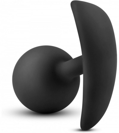 Dildos Luxe - Satin Smooth Silicone Wearable Anal Hollow with Jiggle Ball Vibra Plug Sex Toy - Black - Black - C317YGAQO4E $1...
