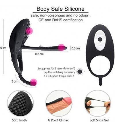 Penis Rings Vibrating Cock Ring Hands-Free Dick Stimulator Silicone Happy Toys Relax Toys Boyfriend Male Powerful Vibration E...