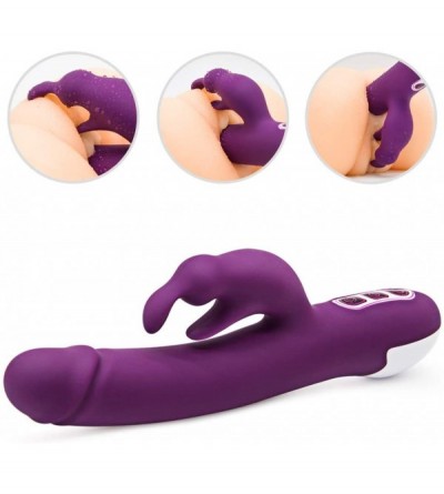 Vibrators Spot Lesbian Rabbit Vibrator Dildo- Waterproof Dual mo-tor Sucking and Retractable Vibrator clitor-is Vagina Stimul...