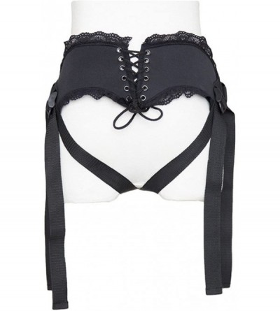 Dildos Women Adjustable Pants Wearable Waist Belt Lingerie Harness with 3PCS Metal O-Ring (Black-2) - Black-2 - CY18HAYN24T $...