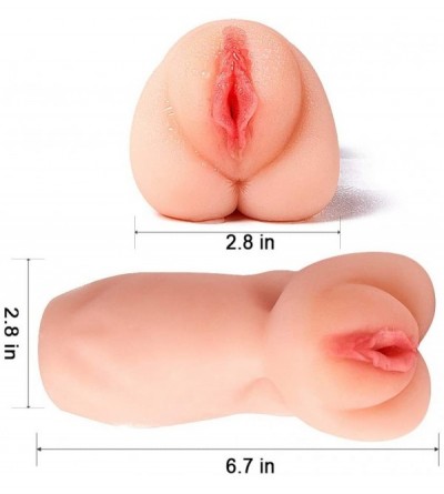 Male Masturbators 1.81Ib Silicone Dolls Men's Adult Toys- Double Holes Artificial 3D Texture Lifelike Toys for Male Soft Mate...