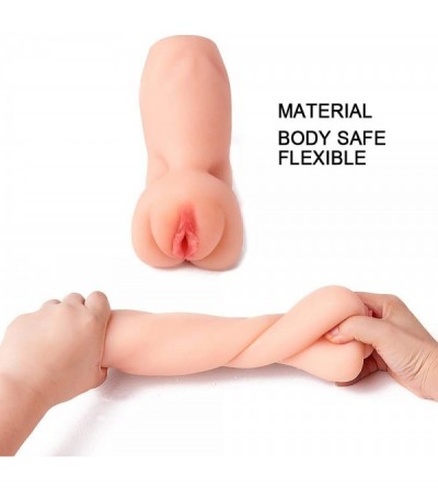 Male Masturbators 1.81Ib Silicone Dolls Men's Adult Toys- Double Holes Artificial 3D Texture Lifelike Toys for Male Soft Mate...