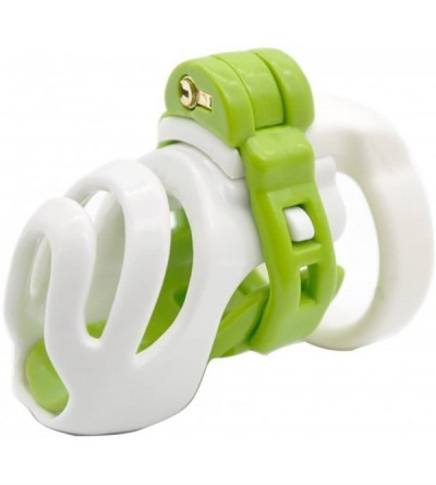 Chastity Devices Male Biosourced Resin Chastity Device Cage Kit Bondage Fetish Locking Restraint (White and Green) - White an...
