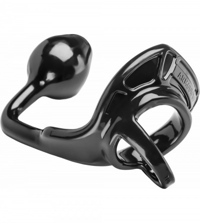 Penis Rings Armour Tug Lock- TPR/Silicone Blend- Cock Ring- Ball Stretcher- Hands Free Prostate Stimulator- Perineum Stimulat...