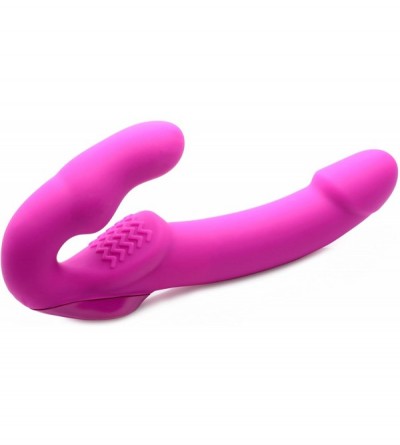 Vibrators Evoke Rechargeable Vibrating Silicone Strapless Strap On- Pink - Pink - CE18G4CKY2A $36.54