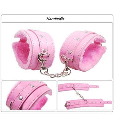 Restraints Strong and Durable Wrist Adjustable PU Leather Handcuffs Soft Wrist Cuffs Multifunctional Bangle Furry Fuzzy Handc...