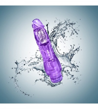 Vibrators 8" IPX7 Waterproof Soft Realistic Multi Speed Vibrating Dildo - Clear Purple - CU11QS1UMWX $13.29