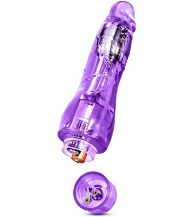 Vibrators 8" IPX7 Waterproof Soft Realistic Multi Speed Vibrating Dildo - Clear Purple - CU11QS1UMWX $13.29