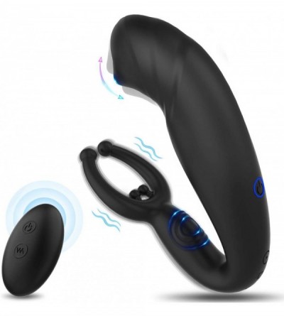 Anal Sex Toys Stroking Prostate Massager with Testicles Stimulator- Silicone Rechargeable Anal Vibrator with Finger Motion 9 ...