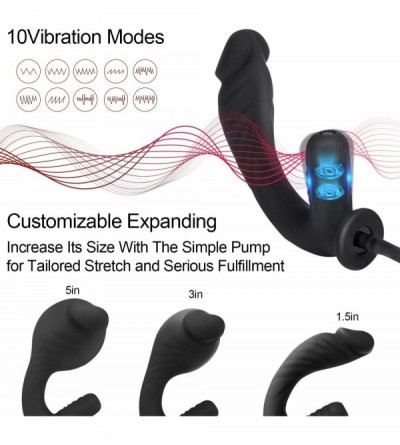 Anal Sex Toys Inflatable Butt Plug Vibrator Sex Toy for Anus Vagina Expansion- Rechargeable Silicone Prostate Massager with 1...