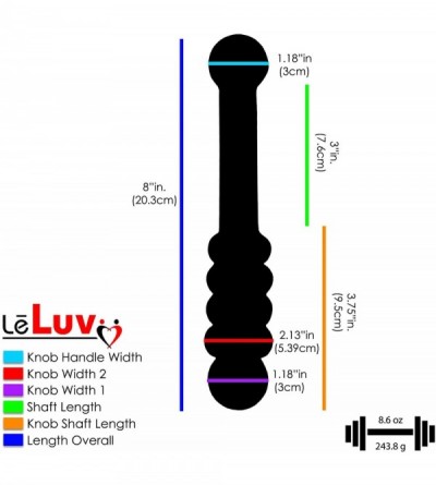 Anal Sex Toys Glass Dildo 8 inch Mystic Wand Beads Blue Bundle with Premium Padded Pouch - Blue Tip - CO11GFTCYUL $11.50